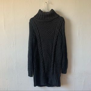 H&M Charcoal Cowl Turtle Neck Sweater Dress Tunic